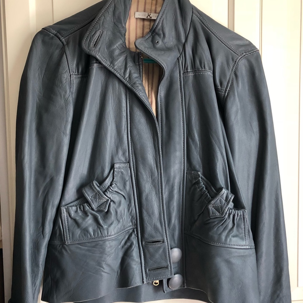 Mike & Chris Gray Leather jacket